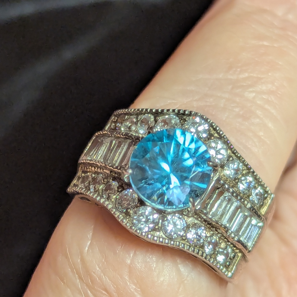 Cambodian Blue Zircon Ring